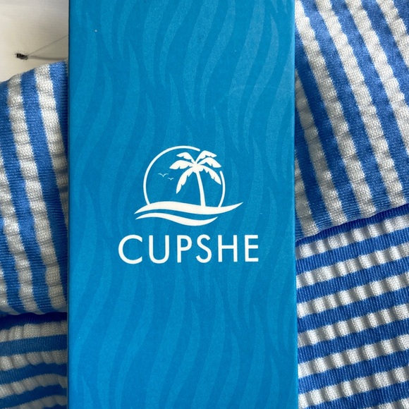 Cupshe  Blue & White Striped Bikini - Picture 2 of 5